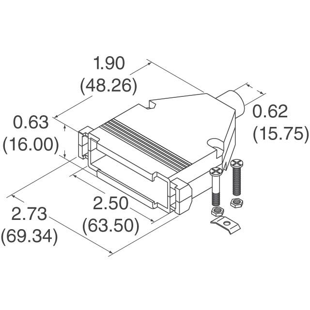 979-037-030R121 NorComp Inc.  Carcasas traseras para conectores D-Sub en forma de D